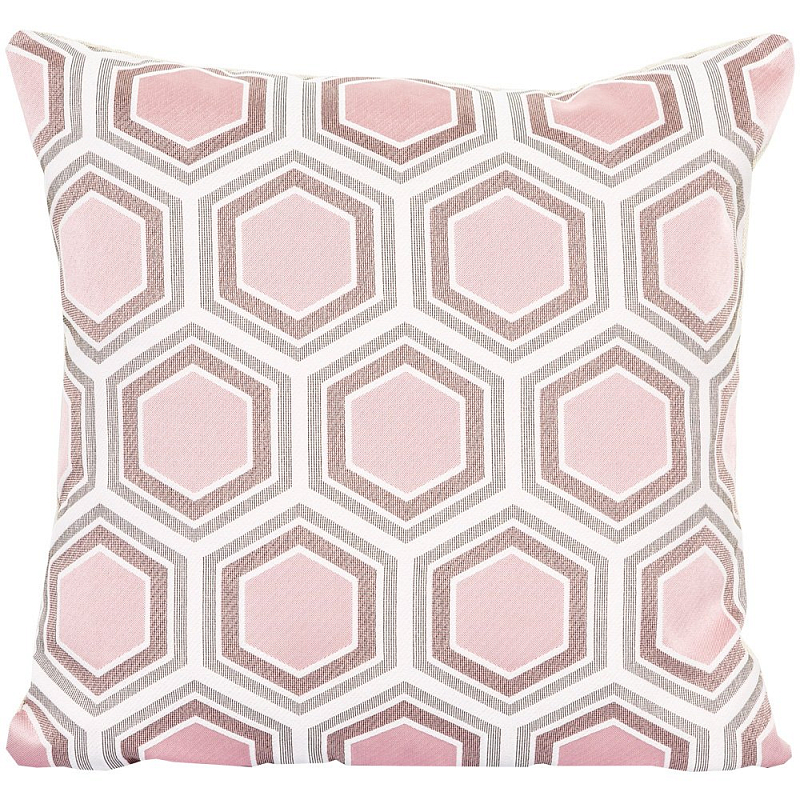 Подушка Hexagon Pink Geometry Белый Розовый пастельный Подушка Hexagon Pink Geometry Белый Розовый пастельный в Тюмени | Loft Concept