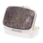 Таблетница карманная прямоугольная с 2-мя отделениями с зеркалом и накладкой из натурального камня Флюорит Silver Stone Pillboxes варинант исполнения - 2 | Loft Concept в Тюмени