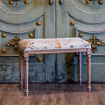 Банкетка из массива бука светло-зеленая с растительным орнаментом Raffael Angel Floral Banquette варинант исполнения - 5 | Loft Concept в Тюмени