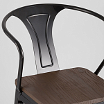 Черный глянцевый стул с сиденьем из натурального дерева TOLIX варинант исполнения - 6 | Loft Concept в Тюмени