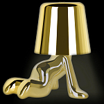 Настольная лампа фигурная цвета золото с гладким абажуром Высота 17 см Sophia варинант исполнения - 3 | Loft Concept в Тюмени