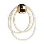 Бра с круглым золотистым основанием и белыми изогнутыми световыми линиями Luke Lampco Tracer Lamp варинант исполнения - 1 | Loft Concept в Тюмени