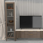 Витрина левая 1-дверная с ящиком и 5-ю белыми полками Harper Line варинант исполнения - 1 | Loft Concept в Тюмени