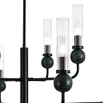 Люстра с 8-ю плафонами в форме стеклянных трубок и мраморных декоративных элементов Montreal варинант исполнения - 5 | Loft Concept в Тюмени