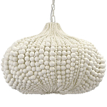 Люстра декорированная белыми деревянными бусинами White Wooden Beads Chandelier варинант исполнения - 1 | Loft Concept в Тюмени