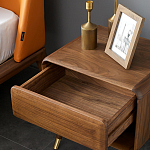 Прикроватная деревянная тумба с ящиком и нишей для хранения Moon Walnut Furniture варинант исполнения - 2 | Loft Concept в Тюмени