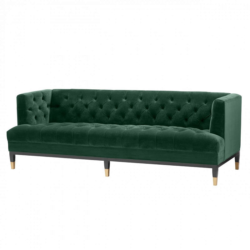 Диван Eichholtz Sofa Castelle dark green Зеленый Латунь Черный Диван Eichholtz Sofa Castelle dark green Зеленый Латунь Черный в Тюмени | Loft Concept