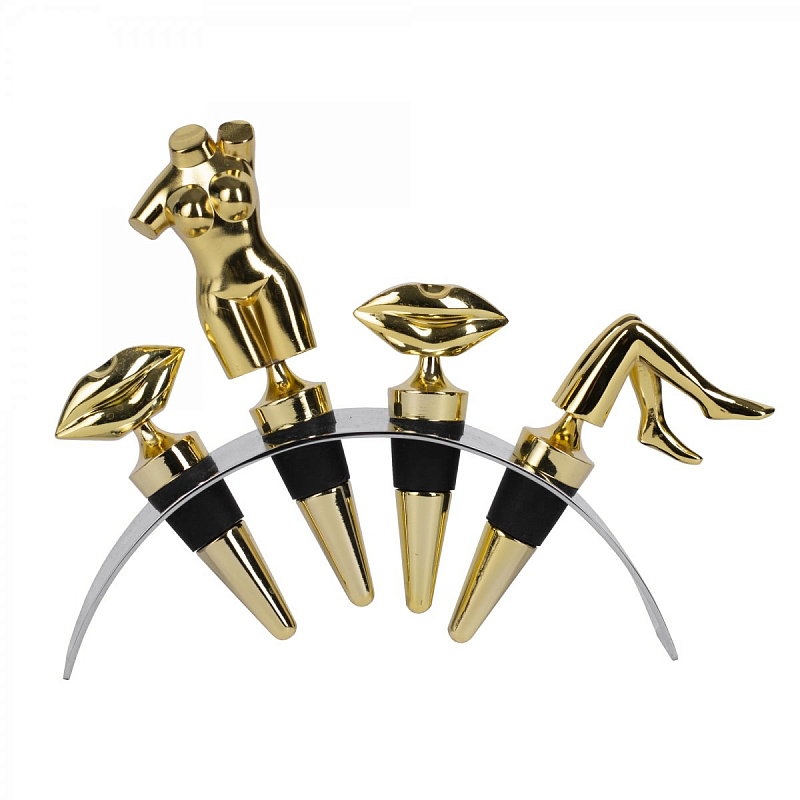 Набор пробок для бутылок ACOLYTE WINE STOPPER Латунь в Тюмени | Loft Concept 