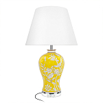 Настольная лампа желтая с изображением белых птиц Flight Among Acacia варинант исполнения - 1 | Loft Concept в Тюмени