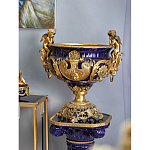 Чаша темно-синего цвета с фигурками ангелов и рельефным декором Eden Garden porcelain and bronze варинант исполнения - 6 | Loft Concept в Тюмени