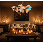 Люстра круглая на золотом каркасе с цветочным декором Miscellaneous herbs варинант исполнения - 7 | Loft Concept в Тюмени