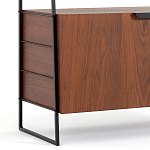 Стеллаж из стали и орехового дерева Derek Wood Rack варинант исполнения - 4 | Loft Concept в Тюмени