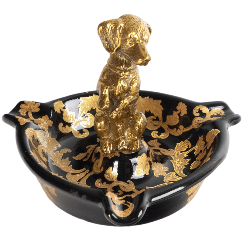 Пепельница фарфоровая Gold Dog Бронза Черный Пепельница фарфоровая Gold Dog Бронза Черный в Тюмени | Loft Concept