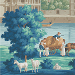 Обои ручная роспись Monuments of Paris Jacquemart on scenic paper варинант исполнения - 2 | Loft Concept в Тюмени