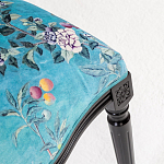 Стул из массива бука бирюзовый с изображением птиц в саду Turquoise Chinoiserie Blue Bird Chair варинант исполнения - 4 | Loft Concept в Тюмени