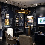 Обои ручная роспись в стиле Арт-деко Symphony Colourway SC-104 on Kyanite silk dupion варинант исполнения - 2 | Loft Concept в Тюмени