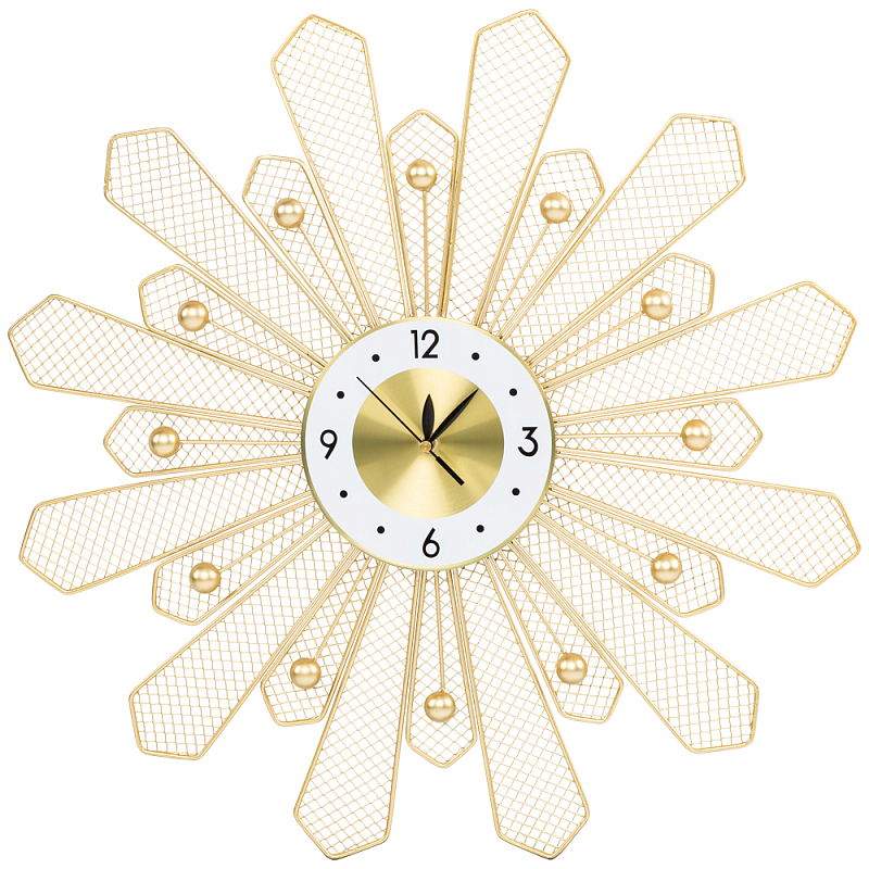 Часы настенные из металла в виде солнца с белым циферблатом Mirror Tower Clock Золотой Черный Белый Часы настенные из металла в виде солнца с белым циферблатом Mirror Tower Clock Золотой Черный Белый в Тюмени | Loft Concept