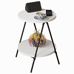 Стол приставной с 2-мя круглыми белыми столешницами ESSEL SIDE TABLE WHITE варинант исполнения - 1 | Loft Concept в Тюмени