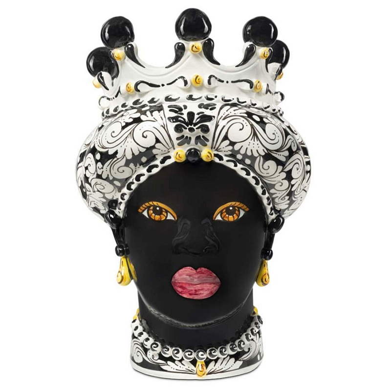 Ваза Vase Moro Lady Ornate Black Черный Белый Ваза Vase Moro Lady Ornate Black Черный Белый в Тюмени | Loft Concept