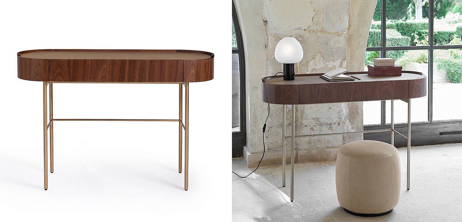 Стол-консоль Walnut and Leather Стол-консоль Walnut and Leather - Loft-Concept в Тюмени