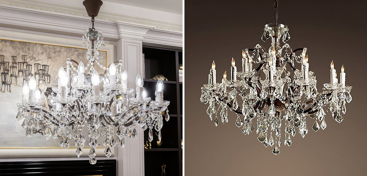 Люстра 19th c. Rococo IRON & CLEAR CRYSTAL Brown Chandelier 18 Люстра 19th c. Rococo IRON & CLEAR CRYSTAL Brown Chandelier 18 - Loft-Concept в Тюмени