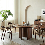 Стол обеденный круглый с двойной столешницей Walnut Wood Table варинант исполнения - 2 | Loft Concept в Тюмени