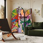Ширма цветочный принт Colored Partition варинант исполнения - 3 | Loft Concept в Тюмени