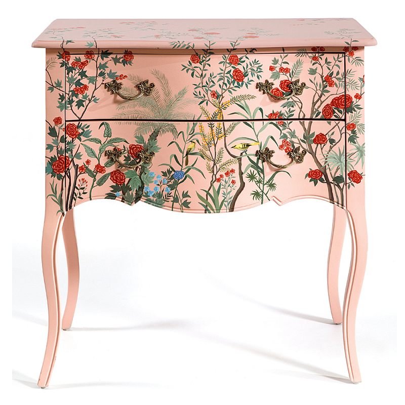 Комод розовый с росписью Цветы L.XV CHEST OF DRAWERS Flowers Розовый Мульти в Тюмени | Loft Concept 