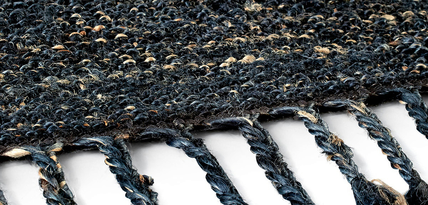 Ковер с бахромой Carpet blue 100% джут Ковер с бахромой Carpet blue 100% джут - Loft-Concept в Тюмени