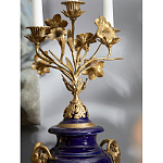 Подсвечник из темно-синего фарфора с бронзовыми элементами и цветами Eden Garden варинант исполнения - 5 | Loft Concept в Тюмени