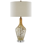 Настольная лампа с тканевым абажуром в форме цилиндра Thin Neck варинант исполнения - 2 | Loft Concept в Тюмени