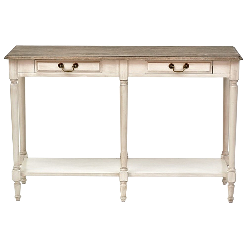 Деревянная консоль с двумя ящиками Margery Provence Console Table Бежевый Дуб темный Деревянная консоль с двумя ящиками Margery Provence Console Table Бежевый Дуб темный в Тюмени | Loft Concept