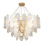 Люстра с многослойным эффектом из овальных элементов из непрозрачного стекла Conformation варинант исполнения - 4 | Loft Concept в Тюмени