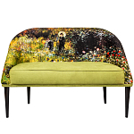 Диван двухместный из натурального бука с цветочным принтом Impressionism in Art варинант исполнения - 1 | Loft Concept в Тюмени