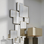 Золотое зеркальное панно из зеркальных квадратов Overlapping варинант исполнения - 2 | Loft Concept в Тюмени