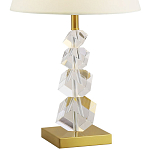 Настольная лампа с абажуром и основанием из хрусталя Neri Crystal Cubes Brass Table Lamp варинант исполнения - 2 | Loft Concept в Тюмени