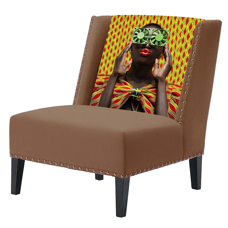FUN Armchair Disco Beige Дизайнерское кресло с цветным принтом Бежевый FUN Armchair Disco Beige Дизайнерское кресло с цветным принтом Бежевый в Тюмени | Loft Concept