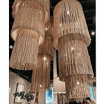 Люстра круглая трехъярусная из бахромы Milk Gradient Braided Fringe варинант исполнения - 5 | Loft Concept в Тюмени