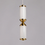 Подвесной светильник с двумя белыми рифлеными цилиндрическими плафонами Golden Swirl варинант исполнения - 4 | Loft Concept в Тюмени