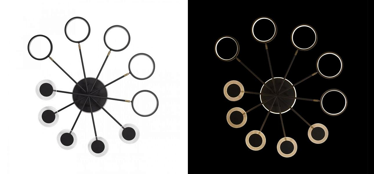 Люстра светодиодная BENDIK LIGHTING Black 10 плафонов Люстра светодиодная BENDIK LIGHTING Black 10 плафонов - Loft-Concept в Тюмени