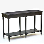 Консоль черная из массива березы с полкой и двумя ящиками Vintage варинант исполнения - 3 | Loft Concept в Тюмени