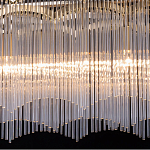 Люстра прямоугольная на цепях с прозрачными трубками и волнистым краем Nembus варинант исполнения - 6 | Loft Concept в Тюмени