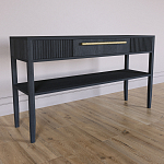 Дизайнерская Консоль с полкой и ящиком Primo Черный дуб варинант исполнения - 2 | Loft Concept в Тюмени