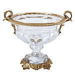 Чаша из прозрачного стекла с бронзовой подставкой и ручками Eden Garden варинант исполнения - 1 | Loft Concept в Тюмени