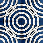 Дизайнерская плитка с узором Круги синяя варинант исполнения - 1 | Loft Concept в Тюмени