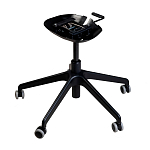 Стул с мягкой оранжевой обивкой из велюра и подъемно-поворотным механизмом на черных колесиках Harper Orange варинант исполнения - 5 | Loft Concept в Тюмени