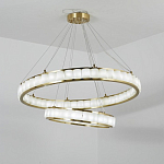 Люстра с 2-мя кольцами из натурального камня с регулируемыми плафонами Durability of Stone варинант исполнения - 4 | Loft Concept в Тюмени