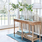 Деревянная консоль из массива дерева с двумя ящиками Oak Margery Provence Console Table варинант исполнения - 3 | Loft Concept в Тюмени