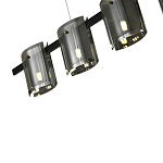 Подвесной светильник светодиодный с 5-ю цилиндрическими плафонами светло-серого цвета из стекла и стали Andrea Сhandelier Grey варинант исполнения - 2 | Loft Concept в Тюмени