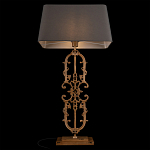 Настольная лампа на ажурном чугунном основании с тканевым серым абажуром Openwork Lamp варинант исполнения - 4 | Loft Concept в Тюмени